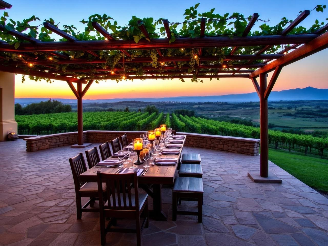 Terrasse panoramique sur les collines